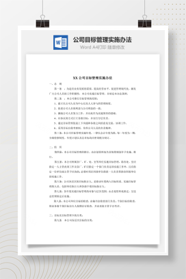 公司目标管理实施办法word文档